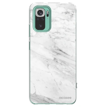 Picasee silikonska prozirna maskica za Xiaomi Redmi Note 10 Pro - White marble