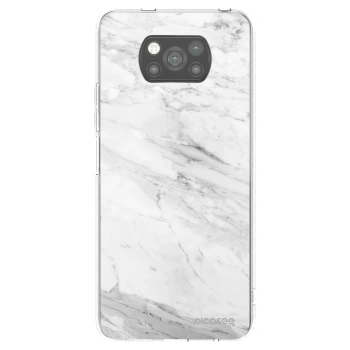 Picasee crna silikonska maskica za Xiaomi Poco X3 Pro - White marble
