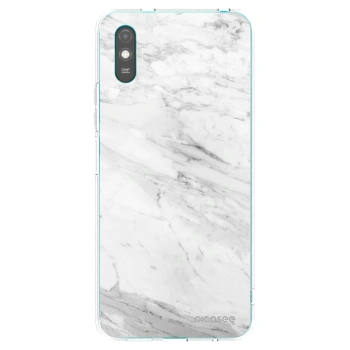 Picasee silikonska prozirna maskica za Xiaomi Redmi 9AT - White marble