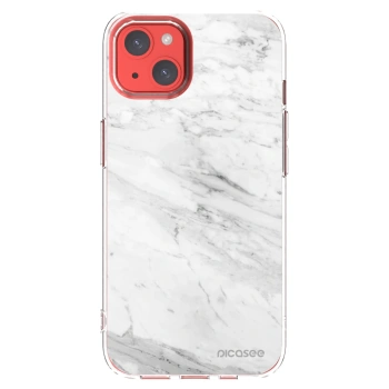 Picasee silikonska prozirna maskica za Apple iPhone 13 - White marble