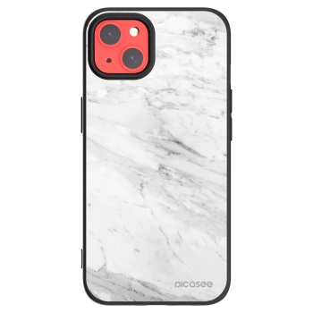 Picasee crna silikonska maskica za Apple iPhone 13 - White marble