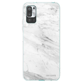 Picasee silikonska prozirna maskica za Xiaomi Redmi Note 10 5G - White marble