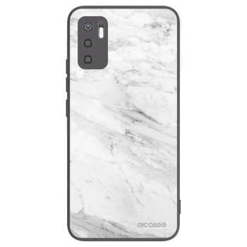 Picasee crna silikonska maskica za Xiaomi Redmi Note 10 5G - White marble