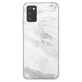 Picasee silikonska prozirna maskica za Samsung Galaxy A02s A025G - White marble