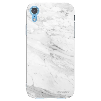 Picasee silikonska prozirna maskica za Apple iPhone XR - White marble