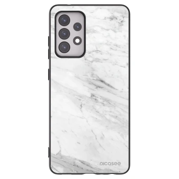 Picasee crna silikonska maskica za Samsung Galaxy A52s 5G A528B - White marble