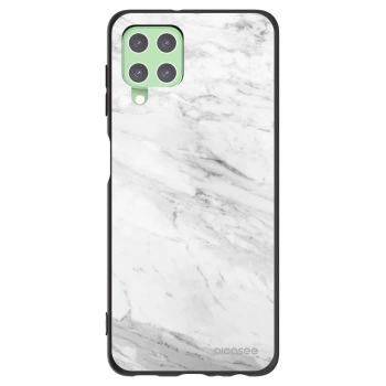 Picasee crna silikonska maskica za Samsung Galaxy A22 A225F 4G - White marble