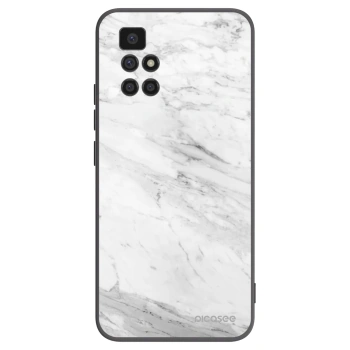 Picasee crna silikonska maskica za Xiaomi Redmi 10 - White marble