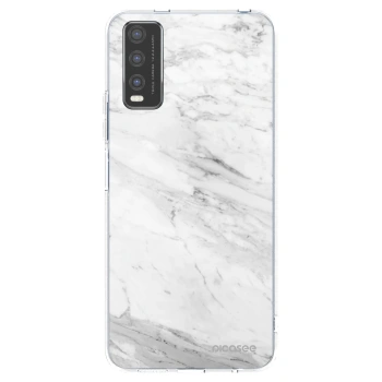Picasee silikonska prozirna maskica za Vivo Y20s - White marble