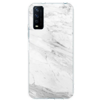 Picasee silikonska prozirna maskica za Vivo Y11s - White marble