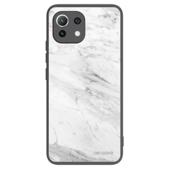 Picasee crna silikonska maskica za Xiaomi 11 Lite 5G NE - White marble