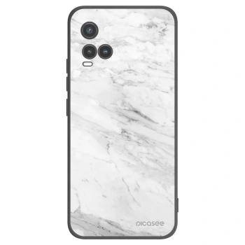 Picasee crna silikonska maskica za Vivo Y33s - White marble