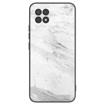 Picasee crna silikonska maskica za Realme 8i - White marble