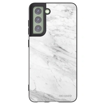 Picasee crna silikonska maskica za Samsung Galaxy S21 FE 5G - White marble