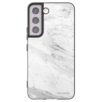 Picasee crna silikonska maskica za Samsung Galaxy S22 5G - White marble