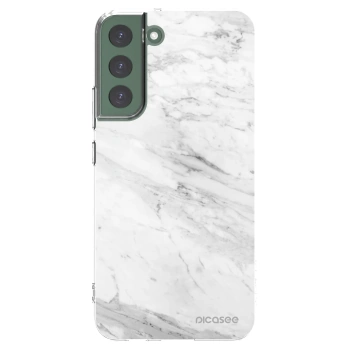 Picasee silikonska prozirna maskica za Samsung Galaxy S22+ 5G - White marble