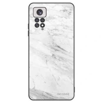 Picasee crna silikonska maskica za Xiaomi Redmi Note 11 - White marble
