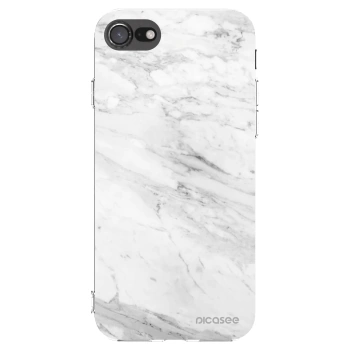 Picasee silikonska prozirna maskica za Apple iPhone SE 2022 - White marble