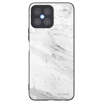 Picasee crna silikonska maskica za Honor X8 4G - White marble