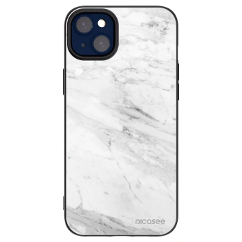 Picasee crna silikonska maskica za Apple iPhone 14 Plus - White marble