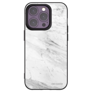 Picasee crna silikonska maskica za Apple iPhone 14 Pro - White marble