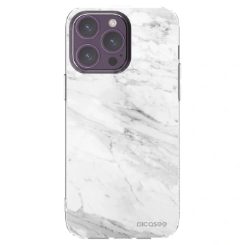 Picasee silikonska prozirna maskica za Apple iPhone 14 Pro Max - White marble