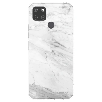 Picasee silikonska prozirna maskica za Realme C21Y - White marble