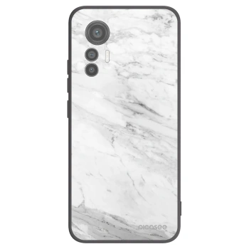 Picasee crna silikonska maskica za Xiaomi 12 Lite - White marble