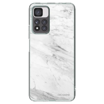 Picasee silikonska prozirna maskica za Xiaomi Redmi Note 11 Pro+ 5G - White marble
