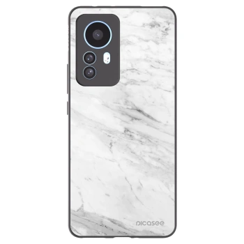 Picasee crna silikonska maskica za Xiaomi 12T - White marble