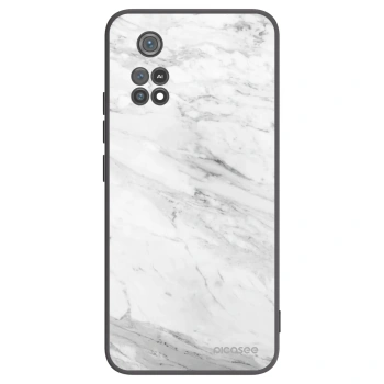 Picasee crna silikonska maskica za Xiaomi Poco M4 Pro - White marble