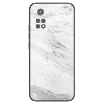 Picasee crna silikonska maskica za Xiaomi Redmi Note 11S 5G - White marble