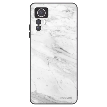 Picasee crna silikonska maskica za Xiaomi Redmi Note 12S - White marble