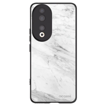 Picasee crna silikonska maskica za Honor 90 5G - White marble