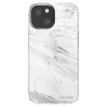 Picasee silikonska prozirna maskica za Apple iPhone 15 - White marble