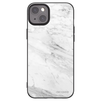 Picasee crna silikonska maskica za Apple iPhone 15 Plus - White marble