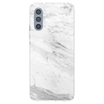 Picasee silikonska prozirna maskica za Motorola Moto G62 - White marble