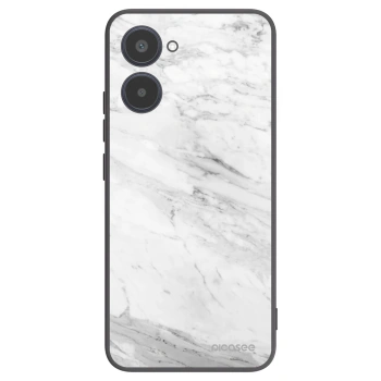 Picasee crna silikonska maskica za Realme 10 4G - White marble