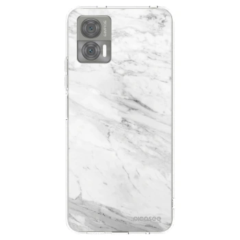 Picasee silikonska prozirna maskica za Motorola Edge 30 Neo - White marble