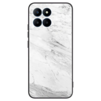Picasee crna silikonska maskica za Honor 70 Lite - White marble