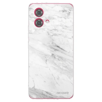 Picasee silikonska prozirna maskica za Motorola Moto G84 5G - White marble