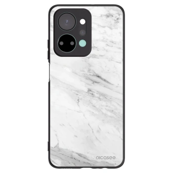 Picasee crna silikonska maskica za Honor X7a - White marble
