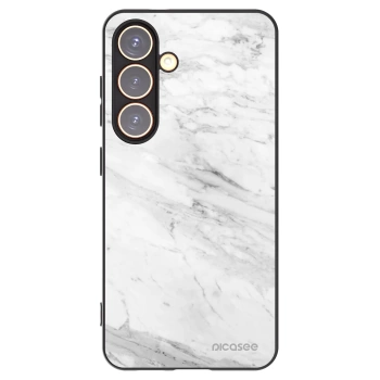 Picasee crna silikonska maskica za Samsung Galaxy S24 S921B 5G - White marble