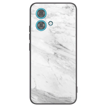 Picasee crna silikonska maskica za Motorola Edge 40 Neo - White marble