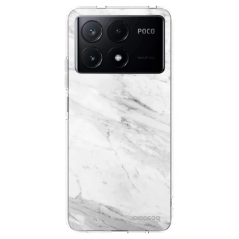 Picasee silikonska prozirna maskica za Xiaomi Poco X6 Pro - White marble