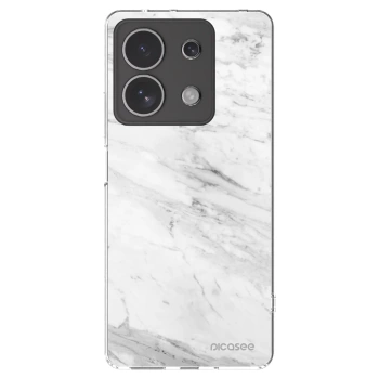 Picasee silikonska prozirna maskica za Xiaomi Redmi Note 13 4G - White marble