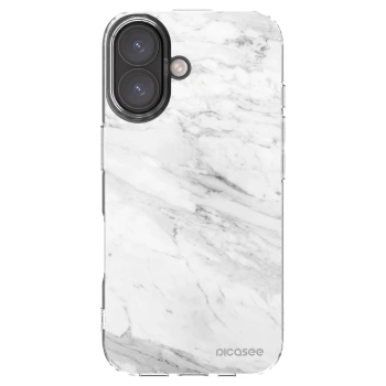 Picasee silikonska prozirna maskica za Apple iPhone 16 - White marble