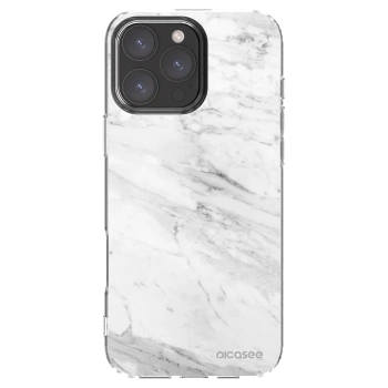 Picasee silikonska prozirna maskica za Apple iPhone 16 Pro Max - White marble