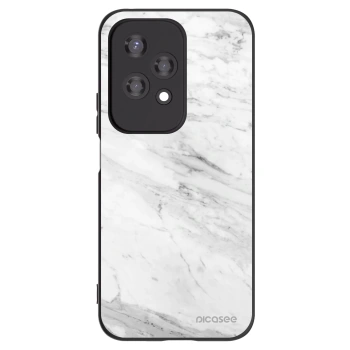 Picasee crna silikonska maskica za Honor 200 Lite - White marble
