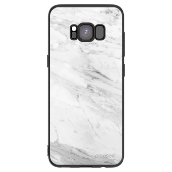 Picasee crna silikonska maskica za Samsung Galaxy S8 G950F - White marble